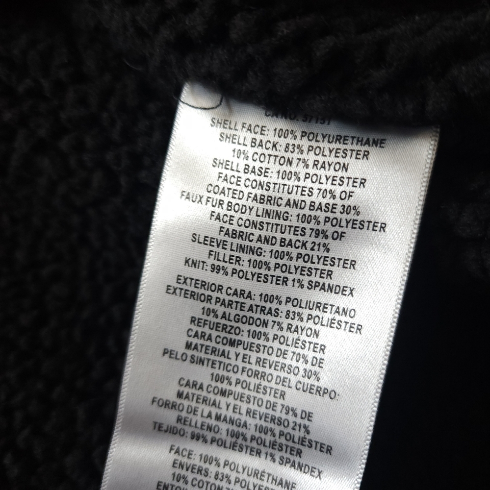 Levis Sherpa Lined Men's Black Leather Jacket Size Large - Picture 4 of 9